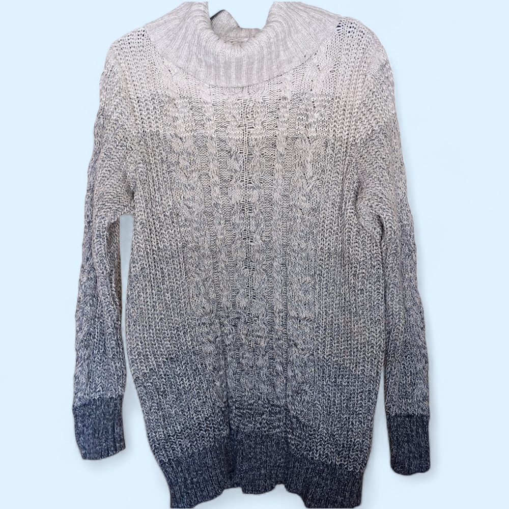 EUC Thick Gap 100% Cotton Tunic Sweater Unisex XL Turtleneck Neutral CottageCore